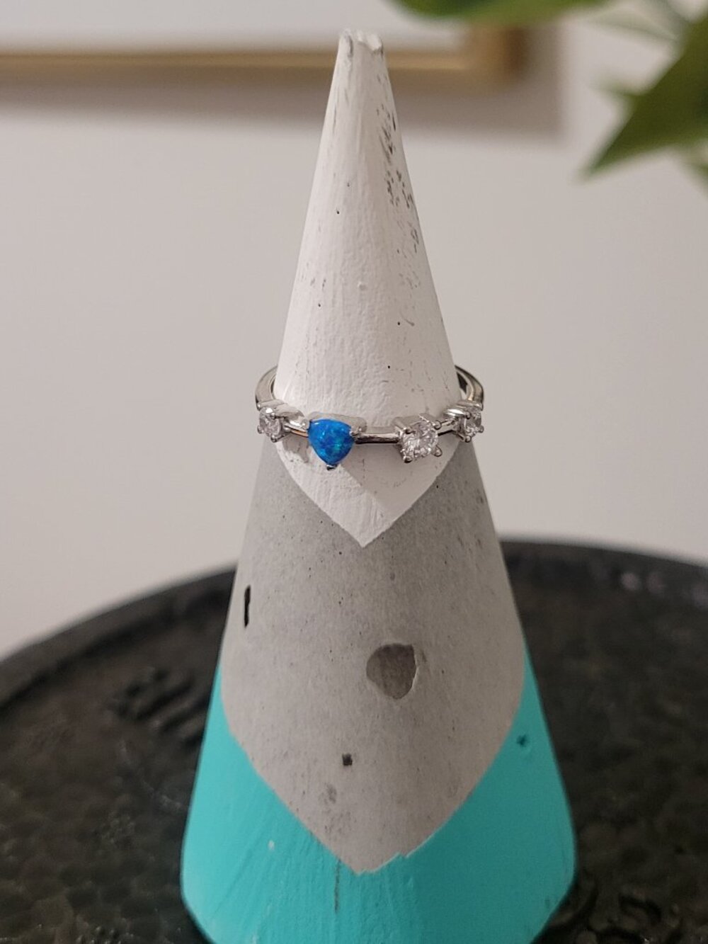 Charmed Aroma Blue Heart Opal Ring - Size 7 - NWT - Appraised $50